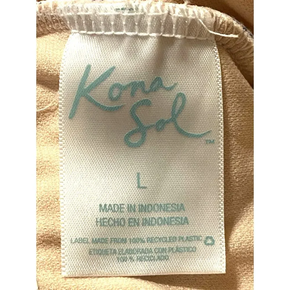 Kona Sol Women’s White Blue Stripe One Piece Swimsuit Size Large